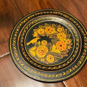 Mexican hand painted decor plate 8”
